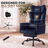Big and Tall Office Chair,Wide Criss Cross Legged Chair, Flip Arm, NAVYBLUE