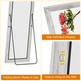 ZHUNFA Full Length Mirror,71x32 Inch Full Length Mirror Wall Mounted,Vertical Hanging,Leaning Standing for Bedroom,Living Room,Rectangular Wooden Frame,Wood White Color.