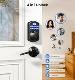 Veise KS02A Fingerprint Door Lock, Keypad Deadbolt, Matte Black