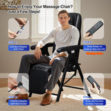 Ezencon Foldable Electric Massage Chair with Heat, Shiatsu, Kneading, Vibration, Full Body Relaxation, Adjustable Backrest & Neck Height,for Dad Mom Women Men