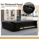 Solid Wood Board, with Side cabinets and Wire Holes, Drawer with Lock, for Executive Desks,Boss Table,Computer Desk,Home Office Furniture