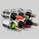 Buruis 6-Bottle Wine Rack, Modern Metal Countertop Wine Holder Stand for Kitchen, Pantry & Cabinet Storage, No Assembly Required, Silver