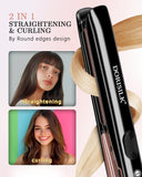 DORISILK 500 Degree High Temp Professional Hair Straightener，30s Fast Heating Ceramic Flat Iron ，2 in 1 Hair Straightener and Curler，Plasma Flat Iron Get Frizz-Free ，Dual Voltage for Travel Using