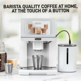 Zulay Magia Super Automatic Espresso Maker Machine with Grinder - 19 Fully Customizable Coffee Options, Auto Cleaning, Milk Foam System - for Latte, Cappuccino - Ultra LUX - White (13.7x17.7x9.4)