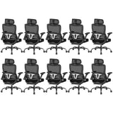 Keratee Ergonomic Office Chair, Home Computer Chair with 3D Adjustable Headrest and 4D Flip-Up Armrests, Adjustable Lumbar Support, Suitable for Office and Study, 10PC, Black