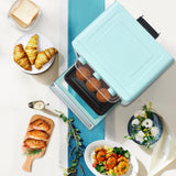 Novaspark Air Fryer Toaster Oven Combo, Retro Convection Oven Countertop,16QT Small Toaster Oven, 4-slices or 9" Pizza, Blue