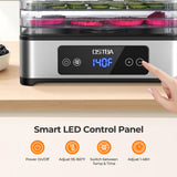 OSTBA Food Dehydrator, 5 Stainless Steel Trays, 400W Powerful Drying, 48H Timer & 95–160°F Temp Control, Quiet Small Dryer for Jerky, Fruits, Herbs, Mushrooms, BPA-Free, Recipes Included