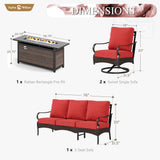 Sophia & William Metal Patio Furniture Set with Fire Pit Table, 4 Pieces