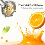 MegaWise 5-in-1 Immersion Hand Blender, Titanium Reinforced Blades (80% Sharper), 12-Speed Powerful Stick Blender with 500ml Chopper, 600ml Beaker, Whisk & Milk Frother for Smoothies, Baby Food & Soup
