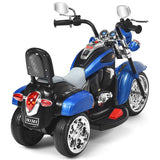 Costzon Kids Motorcycle, 6V Battery Powered Ride on Chopper Motorcycle w/Horn, Headlight, 3-Wheel Stable Ride on Toys, Electric Toddler Motorcycle for Kids, Gift for Boys Girls (Blue)