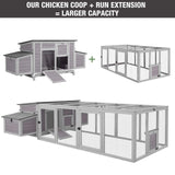 Extra Large Outdoor Wooden Chicken Coop Hen House with Waterproof Roof Nesting Box Pull Out Cleaning Tray Poultry Cage for Backyard Farm Use
