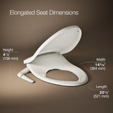 Kohler PureWash M250 Manual Elongated Bidet Toilet Seat, Biscuit, Quiet-Close Lid Prevents Slamming, Cool Water, Easy Installation with Quick-Release Hinges, Adjustable Spray Position & Pressure
