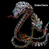 OBIOCKIDAY 3D Metal Puzzle for Adults, Steampunk Spiky Blue-Gree and Viper Cobra Snake Metal Model Kit, 1500+PCS Mechanical Snake Puzzle Kit Animal Assembly Model Gift, KIT Version