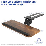 VIVO Vintage Brown Under Desk 25 x 10 inch Keyboard Tray, MOUNT-KB03N