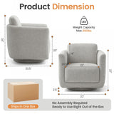 LuvnVirtue 360° Swivel Barrel Accent Chair for Living Room & Bedroom(Grey)