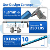 FUSHIDE Forearm Crutches for Adults,Crutches for Men or Women, Lightweight Elbow Crutches, 10-Level Adjustable Height, 3-Part Removable Crutches with Rubber Handles & Comfortable Grip, 1Pair