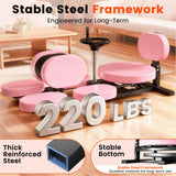 Pink Leg Stretcher Split Machine — 0-200° Adjustable Stretching Trainer for Women & Kids, Heavy Duty Steel Frame, 220LBS Capacity, Home Gym Flexibility Equipment