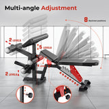 Eryntix Adjustable Leg Extension and Curl Machine, Foldable Pro Heavy-Duty Weight Bench, 1600LBS Workout Bench, 21-Position Multifunctional Weight Benchs, Iscc Plus Certified for Home Gym(M1 Pro)