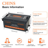 CHINS 48V Lithium Battery Golf Cart 105AH, Includes 18A Charger, Monitor