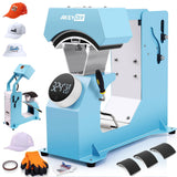 Auto Hat Heat Press Machine for Caps with 3pcs Interchangeable Platens 3-in-1 Automatic Cap Press