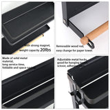 Paper Towel Holder with Shelf, 2-in-1 Magnetic Shelf, Heavy Duty Rustic Paper Towel Holder with 5 Removable Hooks, Tissue Holder for Tool Shed, Garage, Workbench, Kitchen, Craft Room, or Laundry Room