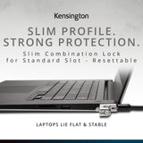 Kensington Slim Combination T-Bar Standard Lock Slot for Laptops, Security Computer Lock Cable, Resettable 4-wheel Number Code with 6 Foot Cable, K60600WW