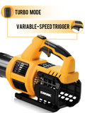 EWORK Cordless Leaf Blower 21V Electric Leaf Blower with (2) 3.0Ah Batteries and Fast Charger, Variable Speed