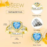 Oseew 2027 Custom Graduation Class Ring for Women with Box (Rose Gold)