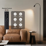 Radiovix Reading Floor Lamp, Dimmable LED Floor Lamp with Remote, Standing Lamp with Flexible Gooseneck, Zoomable Spotlight, Reading Light, Task Crafting Tall Lamps for Living Room Office Bedroom