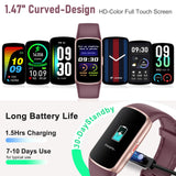 Zeacool Fitness Tracker with 24/7 Heart Rate, Blood Oxygen Sleep Monitor, 123 Sports Modes Calories Smart Watch,IP68 Waterproof Step Counter Activity Trackers Health Pedometer for Women Men Bordeaux