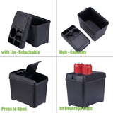 Car Trash Can with Mini Cup Holder, Spacious Backseat Floor Organizer Leak-Proof Vehicle Trash Can Bin Waste Container with Lip
