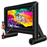 AZXRHWYGS 16 Feet Inflatable Projector Screen Outdoor Inflatable Movie Screen with Blower Carry Bag - Front and Rear Projection Blow Up Screen for Backyard Movie Night Pool Party