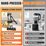 Manual Cast Iron Citrus Juicer,Commercial Hand Press,Heavy Duty Countertop Squeezer for Fresh Orange Lemon Juice,Stable When Pressed,Easy to Use & Clean (black)