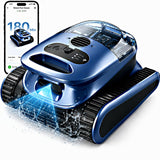 Automatic Robotic Pool Vacuum Cleaner for Inground & Above Ground Pools,Cordless Pool Vacuum Robot Wall Climbing Waterline Cleaning, Smart Navigation, 180-Min Runtime up to 2150 Sq. Ft., Self-Parking