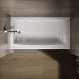 Kohler K-26108-LA-0 Entity 60" x 32" Alcove Bath, Left Drain, White