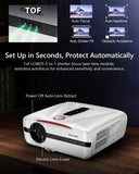 Daylight 4K Smart Projector with Fast TV OS & Home Karaoke: High 2400ANSI, 3-Brightness, HDR10, Auto Focus, Auto-Retract Lens&Cover, Wireless Mics for Home Cinema Outdoor Movie Game Golf Simulation