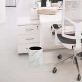Marble Design Small Trash Can, Plastic Round Trash Can Bathroom Wastebasket Garbage Can Office