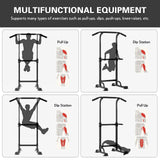 soges Power Tower Pull Up & Dip Station Multi-Function Home Strength Training Fitness Workout Station Height Adjustable, PSBB005-N soges