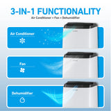 Coby CBPAC815 3-in-1 AC Unit, Dehumidifier & Fan, 12,000 Portable-air-conditioners, 12000 BTU, White