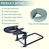Veuverig Massage Headrest for Bed,Adjustable Face Down Pillow After Eye Surgery Vitrectomy,Massage Head Rest for Bed At Home Mattress,Portable Massage Pillow Face Cradle (Black,6-17IN)