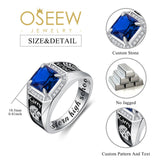 Oseew 2027 Men Custom Graduation Class Ring (White Gold)