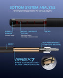 KONLLEN Carbon Fiber Pool Cue, Low Deflection Shaft with Pro Taper, Ebony Inlay Design, 11.8mm Tip, Adjustable Weight System