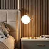 IPEDWO Mid Century Gold Table Lamp,Modern Globe Bedside Desk Lamps