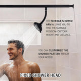 V-Frankness Dual Shower Head for Couples, High Pressure and Adjustable Multimodal Tandem Shower Head System for Two People Rod, Modern Bathroom Upgrade, Birthday Gift for Women and Men (Matte Black)