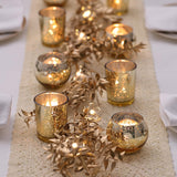LETINE Gold Votive Candle Holders Set of 36 - Speckled Mercury Gold Glass Candle Holder Bulk - Ideal Spring Summer Decor for Wedding Centerpiece Table，Valentine's Day Decorations Indoor