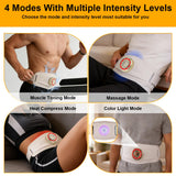 Ab Toning Belt, Abdominal Massager Belt with Shaping & Heating Functions, Abs Sculptor Daily Training for Home Office Fitness Exercise Men Women Unisex (Beige)