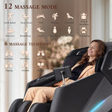 4D Massage Chair, Full Body Massage Chair, Zero Gravity Recliner w/ Intelligent Voice Control, 53.14" SL Track, Electric Calfrest Extension, 12 Auto Modes, USB Type-C, Bluetooth Speaker, TFT Screen