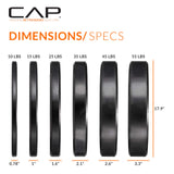 CAP Barbell 260 lb Economy Olympic Weight Set with 7ft Chrome Barbell & Black Bumper Plates with Color Logo