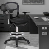 Drafting Chair Tall Office Chair with Arms Executive Ergonomic Standing Desk Chair with Anti Scratch Wheels