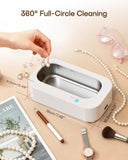 Professional Ultrasonic Cleaner, 48KHz Ultrasonic Jewelry Cleaner for Retainer,Eyeglass,Denture,Watch Band,Retainer,Ring - 2 Cleaning Modes/360°Deep Clean,350ML/12OZ 304 Stainless Steel Tank,Low Noise